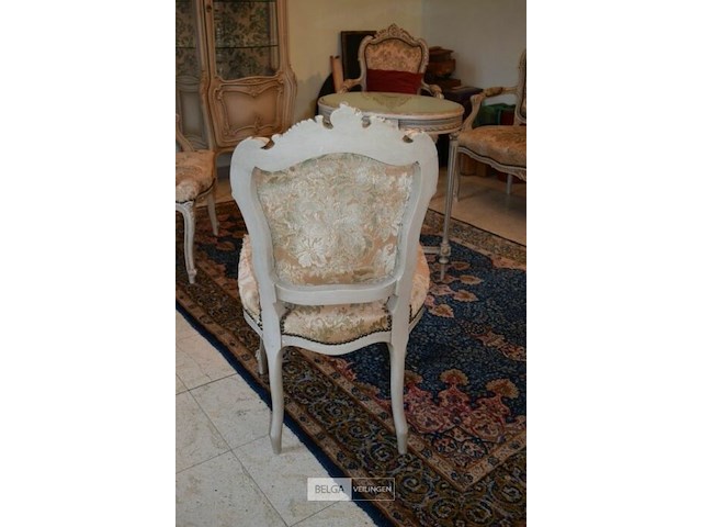 Barok/rococostijl , set van bank, stoelen en tafeltje - afbeelding 9 van  11