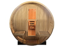 Barrelsauna rond - 200x240 cm - met kachel - afbeelding 1 van  4
