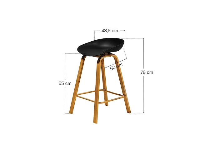 Barstoel alani black (6x) - afbeelding 2 van  2