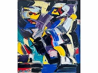 Bart de graaf - blauwe hel - olie op doek - 80x70 cm