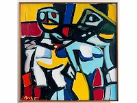 Bart de graaf - compositie met figuren - olie op doek - 70x70 cm - afbeelding 2 van  9