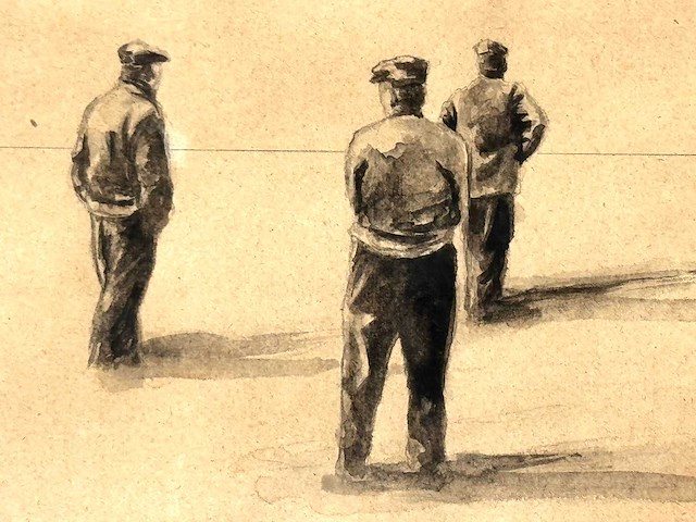 Bart deglin - random meeting - aquarel - 2015 - afbeelding 5 van  6