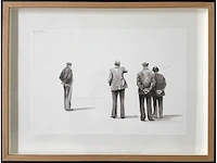Bart deglin - random meeting #3 - aquarel - ingelijst