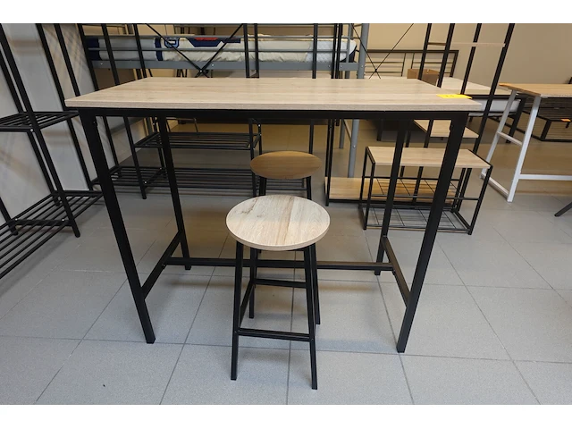 Bartafel & 2x kruk - afbeelding 1 van  3