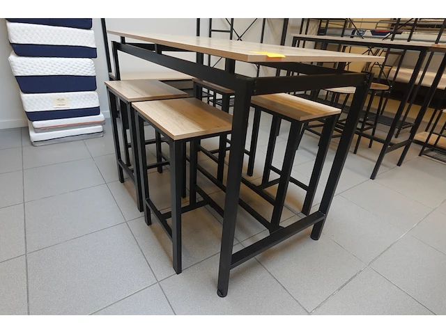 Bartafel & 4x kruk - afbeelding 3 van  4