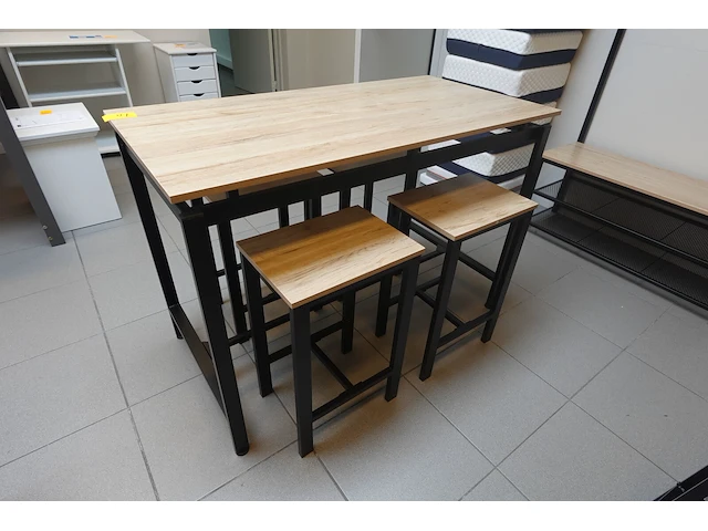 Bartafel & 4x kruk - afbeelding 4 van  4