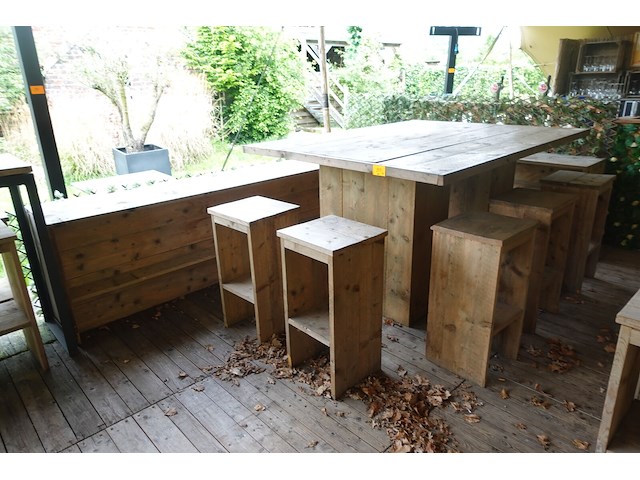 Bartafel & 5x kruk & hoekbank - afbeelding 1 van  5