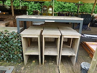 Bartafel & 6x kruk - afbeelding 1 van  6