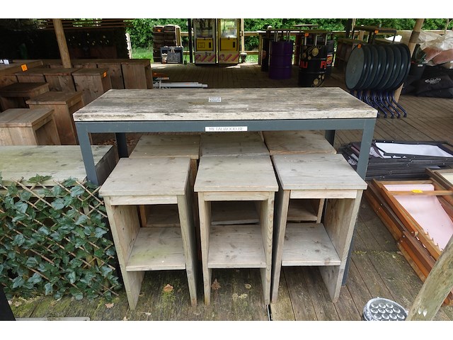Bartafel & 6x kruk - afbeelding 2 van  6