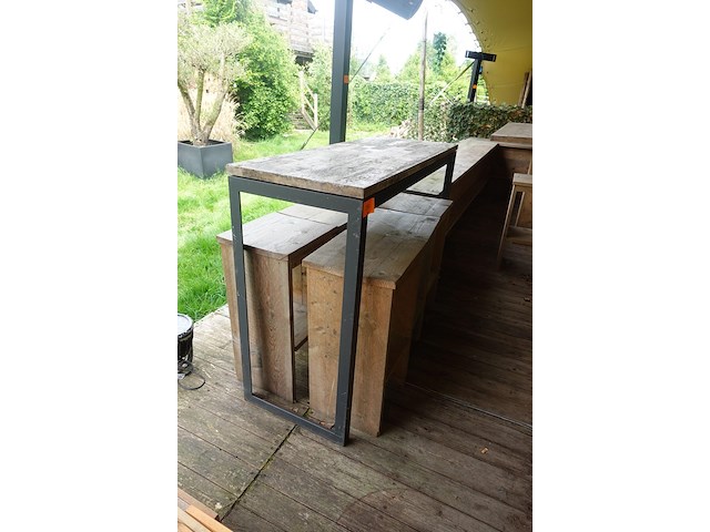 Bartafel & 6x kruk - afbeelding 4 van  6