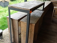 Bartafel & 6x kruk - afbeelding 4 van  6