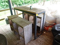 Bartafel & 6x kruk - afbeelding 2 van  3