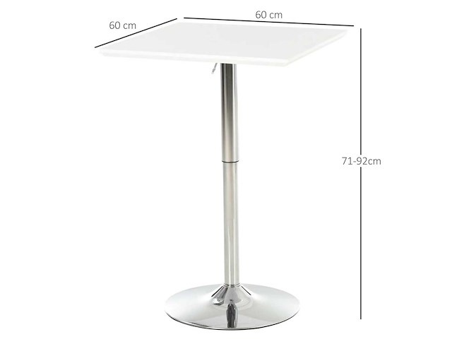 Bartafel bistro chic hedendaagse vierkante tafel in verstelbare hoogte - afbeelding 3 van  3
