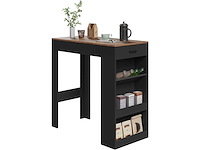 Bartafel, hoge keukentafel, 1 lade en 3 open vakken - afbeelding 2 van  4