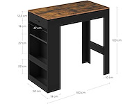 Bartafel, hoge keukentafel, 1 lade en 3 open vakken - afbeelding 3 van  4