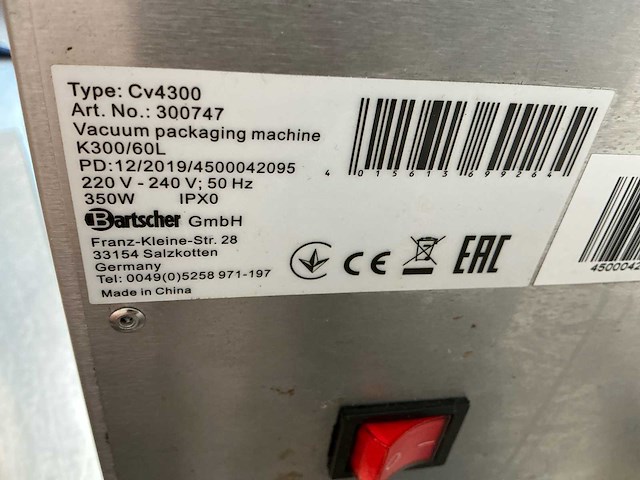 Bartscher cv4300 vacuüm machine - afbeelding 2 van  6