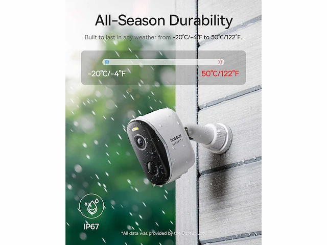 Baseus n1 plus beveiligingscamera buiten set – buiten camera-draadloos slimme beveiliging - 2k camera - weerbestendig - nachtzicht - inclusief homestation - afbeelding 2 van  4