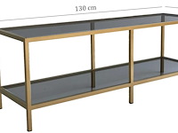 Basic tv-standaard | metalen frame | donkergrijs, goud - afbeelding 2 van  7