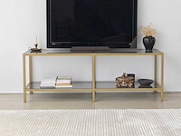 Basic tv-standaard | metalen frame | donkergrijs, goud - afbeelding 3 van  7
