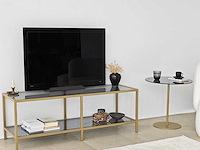 Basic tv-standaard | metalen frame | donkergrijs, goud - afbeelding 4 van  7