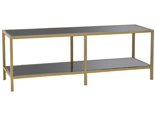 Basic tv-standaard | metalen frame | donkergrijs, goud - afbeelding 7 van  7