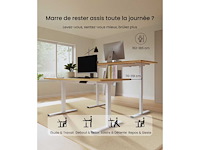 Basis-sta-bureau met dubbele motoren - bamboeblad - 120x60 - afbeelding 4 van  6