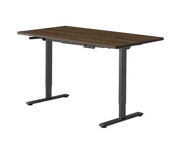 Basis zit-staand bureau met dubbele motoren - 140x70 walnoot tray - afbeelding 1 van  9