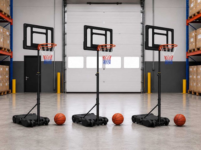 Basketbalpaal met bord (3x) - afbeelding 1 van  9