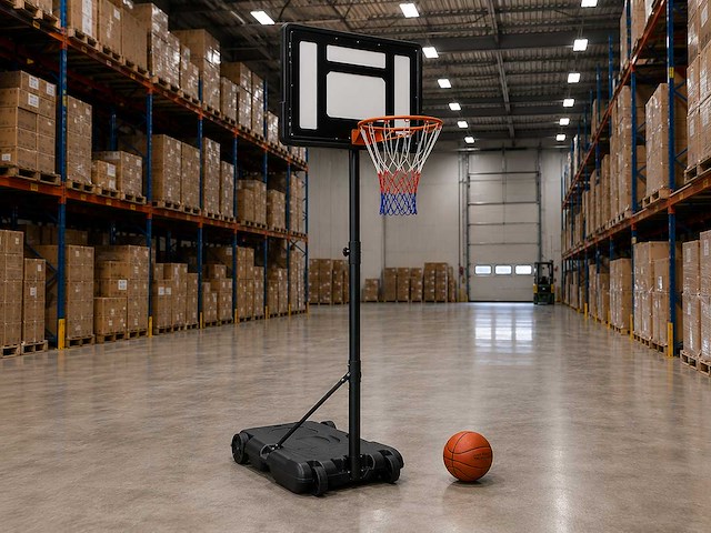 Basketbalpaal met bord - afbeelding 1 van  9