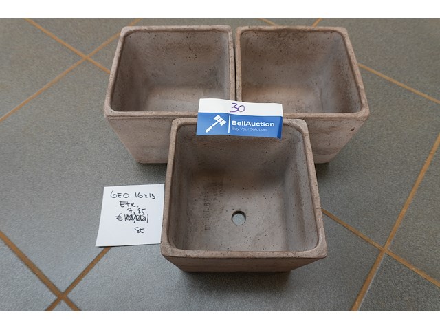 Bat66 geo etr – bloempotjes | 16×16×13 cm | lot van 3 - afbeelding 1 van  4