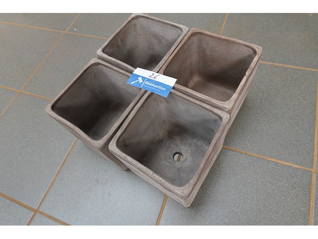 Bat66 geo etr – bloempotjes | 18×18 cm | lot van 4 - afbeelding 1 van  4