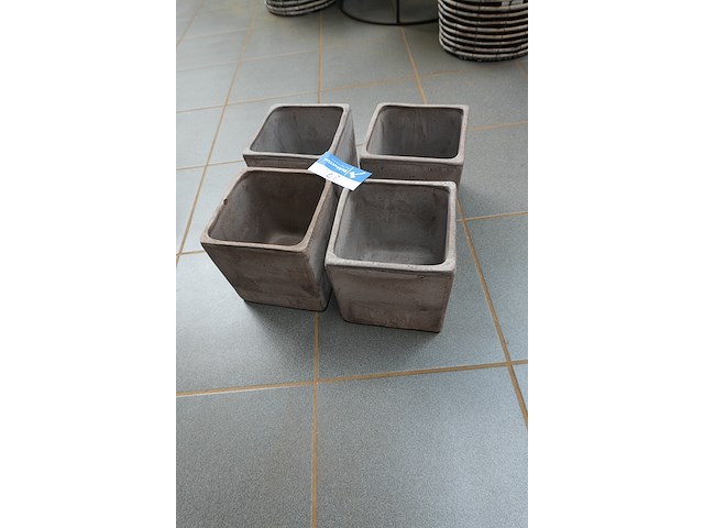 Bat66 geo etr – bloempotjes | 18×18 cm | lot van 4 - afbeelding 4 van  4