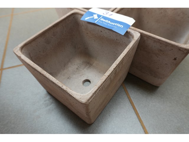 Bat66 geo etr – vierkante bloempotjes | 16×16×13 cm | lot van 3 - afbeelding 3 van  3