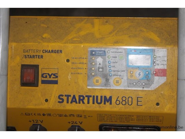 Batterijlader/starter gys startium 680 e, 2 kw, 230 v, 12,24 v, laadkabels met klemmen, werking niet gekend - afbeelding 2 van  2