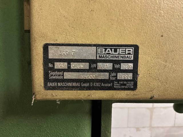 Bauer 500v lintzaagmachine - afbeelding 3 van  3