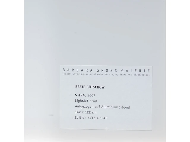 Beate gütschow (1970), 's#24', 2007, ink-jet print, n° 4/15, 142 x 122 cm. (55.90 x 48.03 in.), frame: 146 x 126 cm. (57.47 x 49.60 in.) - afbeelding 6 van  8