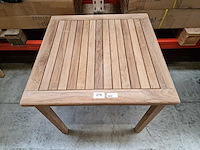 Beaufort 10 - teak tuintafel java 80 x 80cm met blokpoten vast - afbeelding 3 van  4