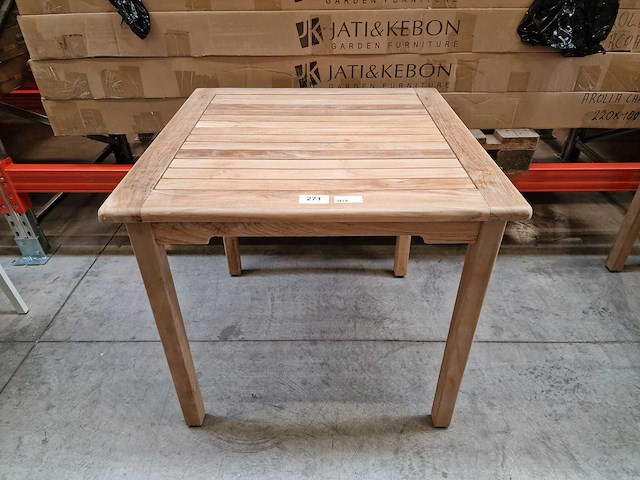 Beaufort 10 - teak tuintafel java 80 x 80cm met blokpoten vast - afbeelding 2 van  4