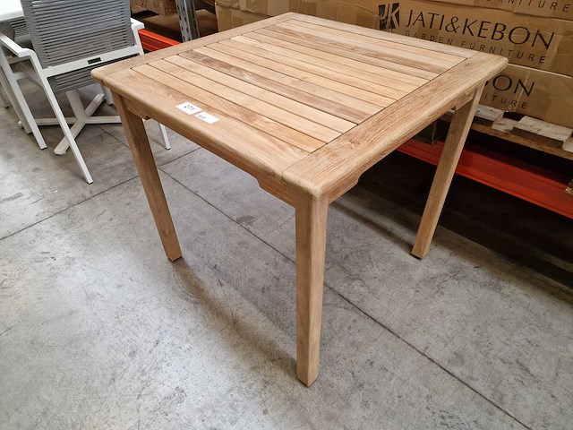 Beaufort 10 - teak tuintafel java 80 x 80cm met blokpoten vast - afbeelding 1 van  4