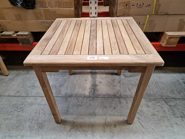 Beaufort 10 - teak tuintafel java 80 x 80cm met blokpoten vast - afbeelding 2 van  5