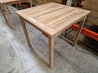 Beaufort 10 - teak tuintafel java 80 x 80cm met blokpoten vast - afbeelding 1 van  4