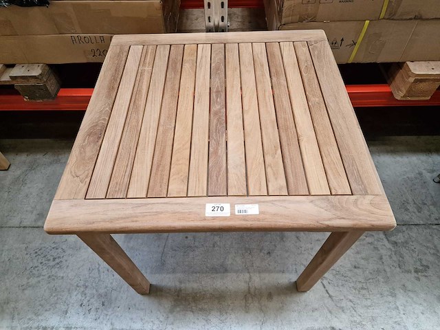 Beaufort 10 - teak tuintafel java 80 x 80cm met blokpoten vast - afbeelding 3 van  4
