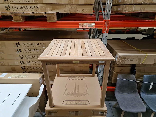 Beaufort 10 - teak tuintafel java 80 x 80cm met blokpoten vast - afbeelding 2 van  5