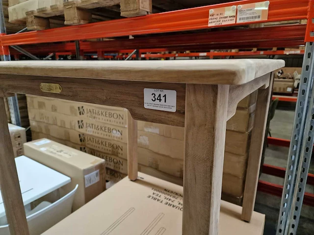 Beaufort 10 - teak tuintafel java 80 x 80cm met blokpoten vast - afbeelding 4 van  5