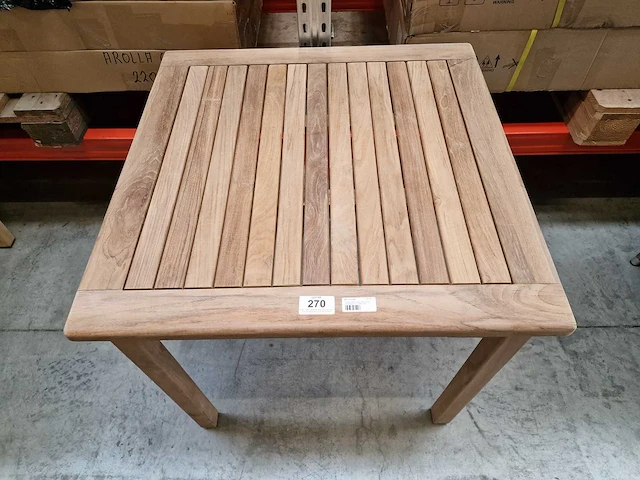 Beaufort 10 - teak tuintafel java 80 x 80cm met blokpoten vast - afbeelding 3 van  5