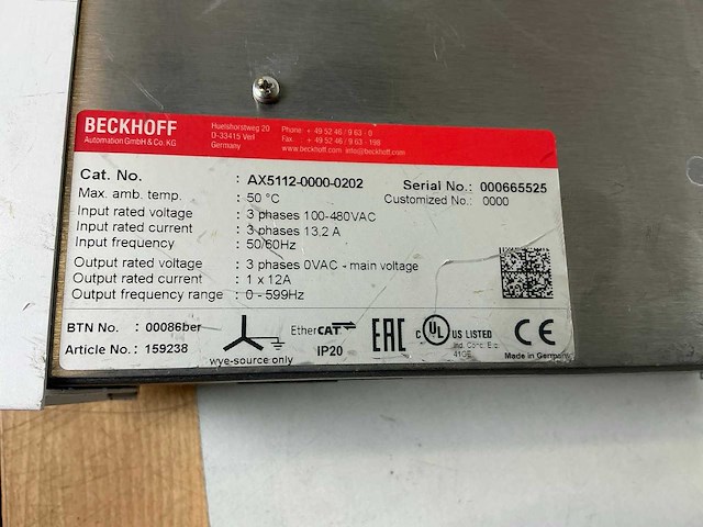 Beckhoff ax5112 digitale servo drive - afbeelding 5 van  6