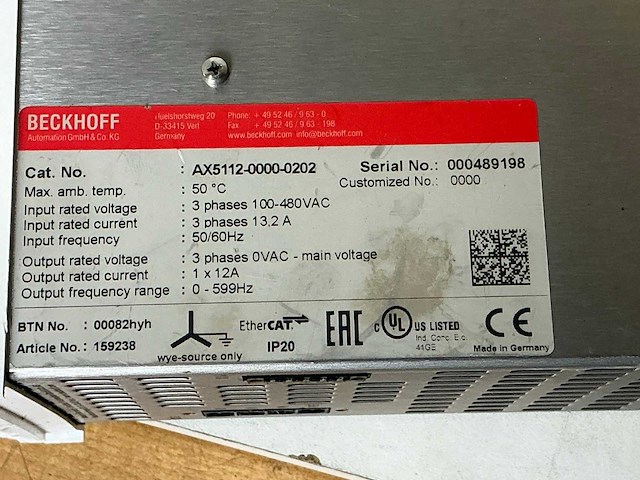 Beckhoff ax5112 digitale servo drive - afbeelding 7 van  7