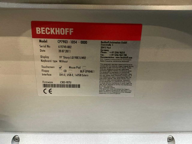 Beckhoff cp7903 bedieningspaneel (2x) - afbeelding 5 van  15