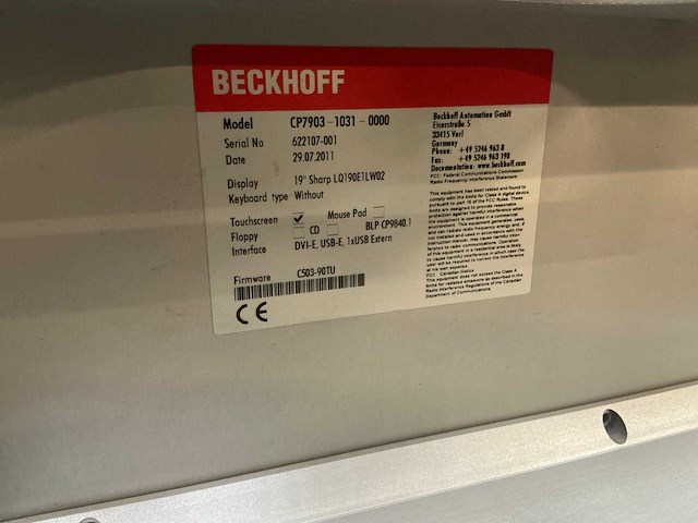 Beckhoff cp7903 bedieningspaneel (2x) - afbeelding 3 van  11