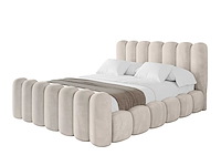 Bed 180x200 borst - beige fluweel - afbeelding 3 van  5
